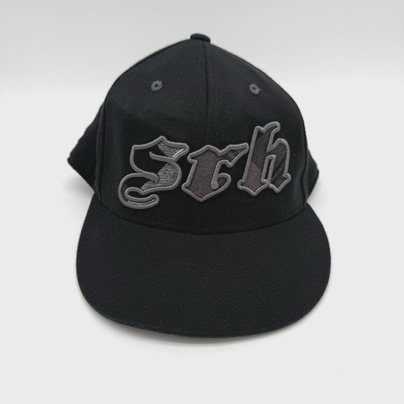 SRH Flex Fit 210 Fitted Men's Baseball Hat Cap Black W/ Plaid Logo 7 1/4-7 5/8 - Picture 1 of 9
